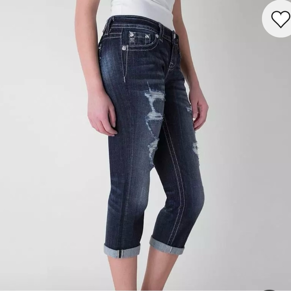 Miss Me Ankle Jeans with Classic Dark Wash Sz 34 mid rise cropped stretchy sz 34 - Picture 5 of 12